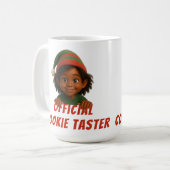 Funny Elf Faces | Official Cookie Tester Christmas コーヒーマグカップ (正面左)