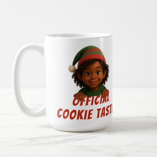 Funny Elf Faces | Official Cookie Tester Christmas コーヒーマグカップ (左)
