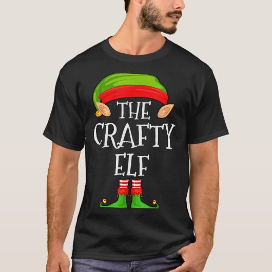 Funny Elf Family Christmas Crafty Elf Sweater Matc Tシャツ (正面)