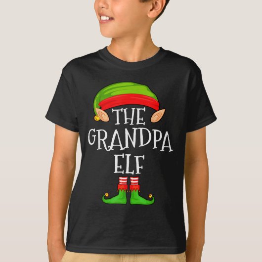 Funny Elf Family Christmas Grandpa Elf Sweater Mat Tシャツ (正面)