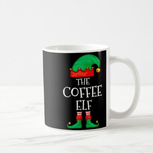 Funny Elf Family Christmas The Coffee Elf Sweater コーヒーマグカップ (右)