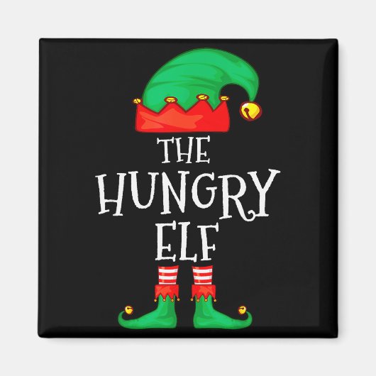 Funny Elf Family Christmas The Hungry Elf Sweater  マグネット (正面)