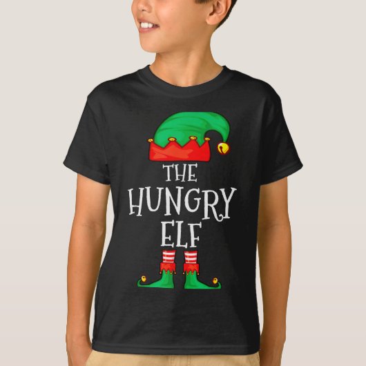 Funny Elf Family Christmas The Hungry Elf Sweater  Tシャツ (正面)