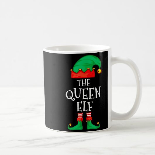 Funny Elf Family Christmas The Queen Elf Sweater M コーヒーマグカップ (右)
