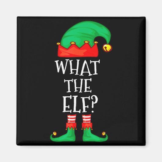 Funny Elf Family Christmas What The Elf Sweater Me マグネット (正面)