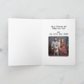 Funny Elf jumping on Airplane & Photo Custom Xmas カード (内部)