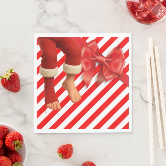 Funny Elf Legs Christmas | North Pole Mischief スタンダードランチョンナプキン (インサイチュ)