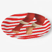 Funny Elf Legs Christmas | North Pole Mischief ペーパープレート (アングル)