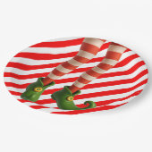 Funny Elf Legs Christmas | North Pole Mischief  ペーパープレート (アングル)