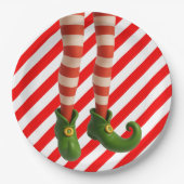Funny Elf Legs Christmas | North Pole Mischief  ペーパープレート (正面)