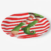 Funny Elf Legs Christmas | North Pole Mischief  ペーパープレート (アングル)