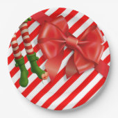 Funny Elf Legs Christmas | North Pole Mischief  ペーパープレート (正面)