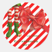 Funny Elf Legs Christmas | North Pole Mischief ラウンドシール (正面)