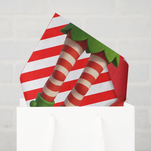 Funny Elf Legs Christmas | North Pole Mischief  薄葉紙 (ギフトバッグ)