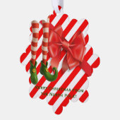 Funny Elf Legs Holiday Card | North Pole Mischief  オーナメントカード (左)