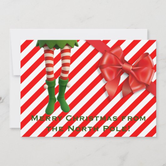 Funny Elf Legs Holiday Card | North Pole Mischief  シーズンカード (正面)