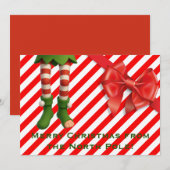 Funny Elf Legs Holiday Card | North Pole Mischief  シーズンカード (正面/裏面)