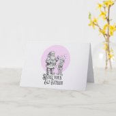 Funny Elf Pun Self Esteem Holiday Christmas card カード (黄色い花)