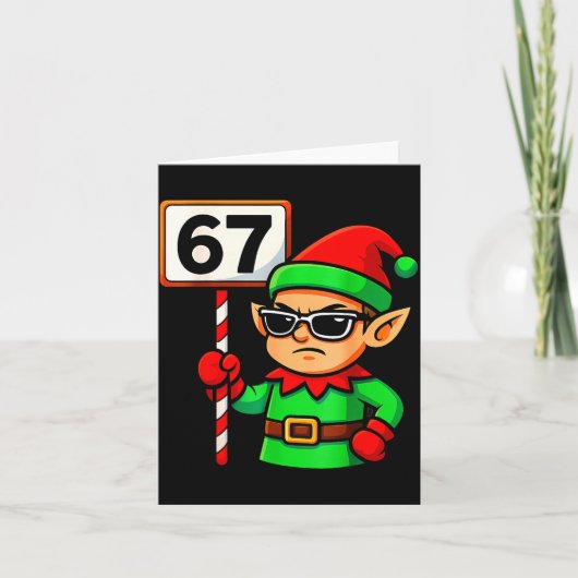 Funny Elf Six Seven 6 7 Meme Christmas Costume 67  カード (正面)