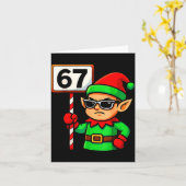 Funny Elf Six Seven 6 7 Meme Christmas Costume 67  カード (黄色い花)