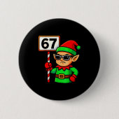 Funny Elf Six Seven 6 7 Meme Christmas Costume 67 缶バッジ (正面)
