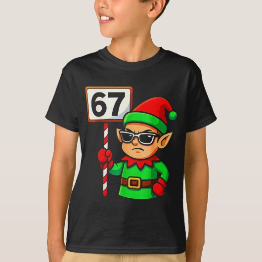Funny Elf Six Seven 6 7 Meme Christmas Costume 67 Tシャツ (正面)