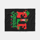 Funny Elf Squad Santa Hat Family Matching Christma フリースブランケット (正面(横))