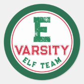 Funny Elf Team Christmas Stickers ラウンドシール (正面)