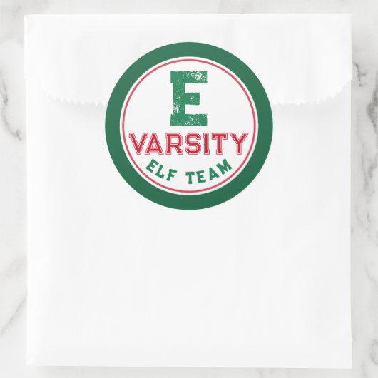 Funny Elf Team Christmas Stickers ラウンドシール (バッグ)