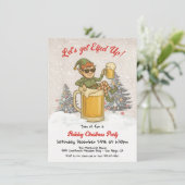 Funny Elfed Up Beer Holiday Christmas Party 招待状 (スタンド正面)