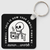 Funny email found me unwell corporate work jokes キーホルダー (裏面)