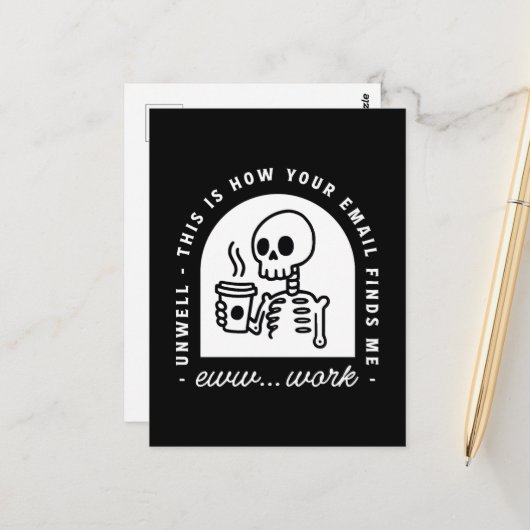 Funny email found me unwell tired corporate work ポストカード (正面/裏面インサイチュ)