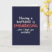 Funny Embarrassing Boyfriend Card カード (黄色い花)