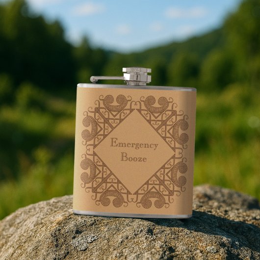Funny Emergency Booze Add Your Text Celtic Style フラスク