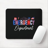 Funny Emergency Department Er Nurse Usa Flag 4th O マウスパッド (マウス)