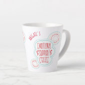 Funny Emotional Support Coffee カフェラテマグ (右アングル)