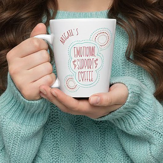 Funny Emotional Support Coffee カフェラテマグ