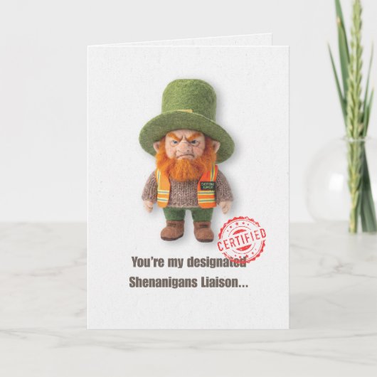 Funny Emotional Support Leprechaun Card カード (正面)