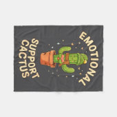 Funny Emotional Suprt Cactus Kawaii Succulent Plan フリースブランケット (正面(横))