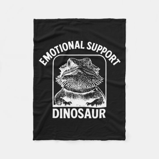 Funny Emotional Suprt Dinosaur  フリースブランケット (正面)