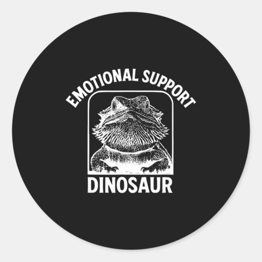 Funny Emotional Suprt Dinosaur  ラウンドシール (正面)