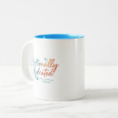 Funny Emotional Wellness Self-Care Aesthetic Mug ツートーンマグカップ (正面左)