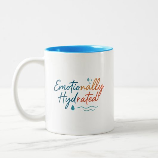 Funny Emotional Wellness Self-Care Aesthetic Mug ツートーンマグカップ (左)