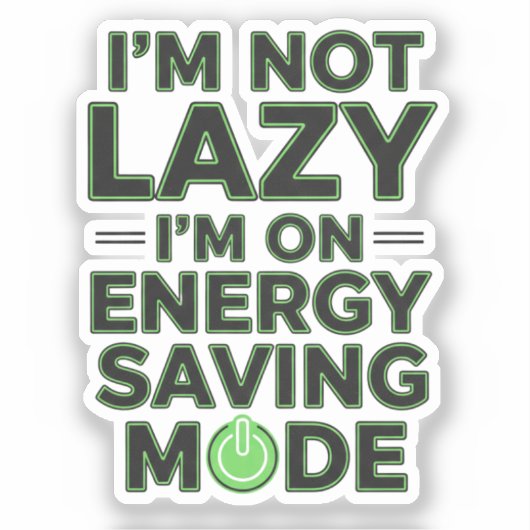 Funny Energy Saving Mode Decal シール (正面)