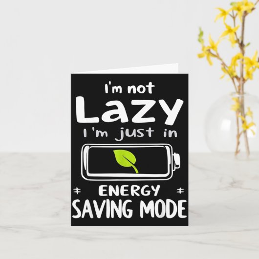 Funny Energy Saving Mode Design Lazy Humor Joke Gi カード (黄色い花)