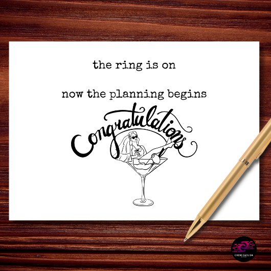 Funny Engagement Planning Begins Congratulations カード