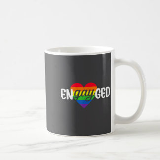 Funny Engayged Gay Couple Engagement Party Rainbow コーヒーマグカップ