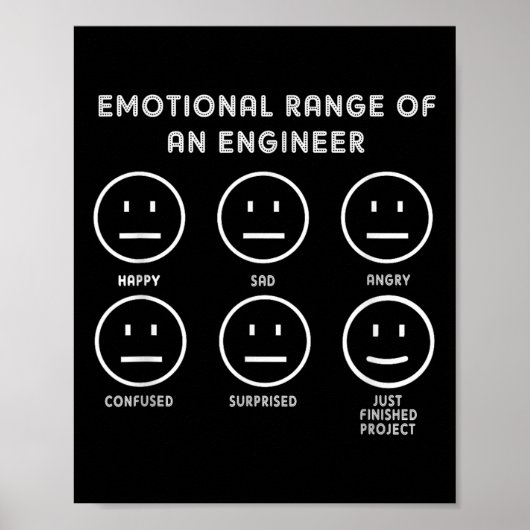 Funny Engineering,emotional Range Of An Engineer,g ポスター (正面)