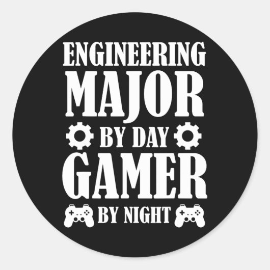 Funny Engineering Student Engineer Gamer Gifts For ラウンドシール (正面)