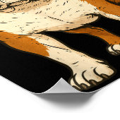 Funny English Bulldog Dog Sungles 67 Six Seven Mem ポスター (角)